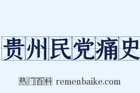 贵州民党痛史是什么意思的图片